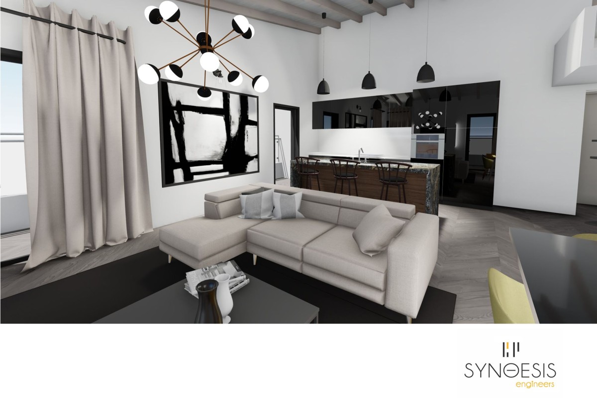 Αρχιτεκτονική μελέτη εσωτερικού χώρου διαμερίσματος